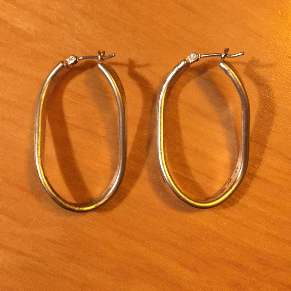 Matte silver hoop earrings